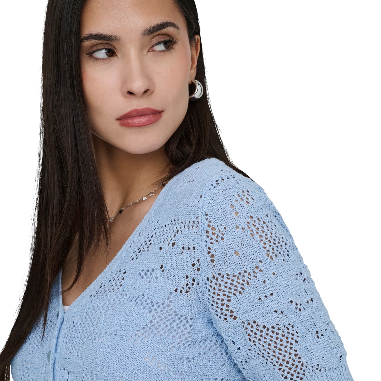 Only Chloe SS Cardigan Knit Soft Chambray  - 15365089SC