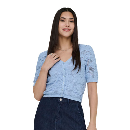 Only Chloe SS Cardigan Knit Soft Chambray  - 15365089SC