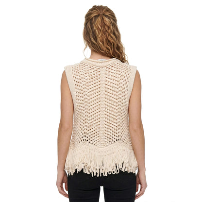 Only Kimmie Fringe Top Knit Birch  - 15365146B