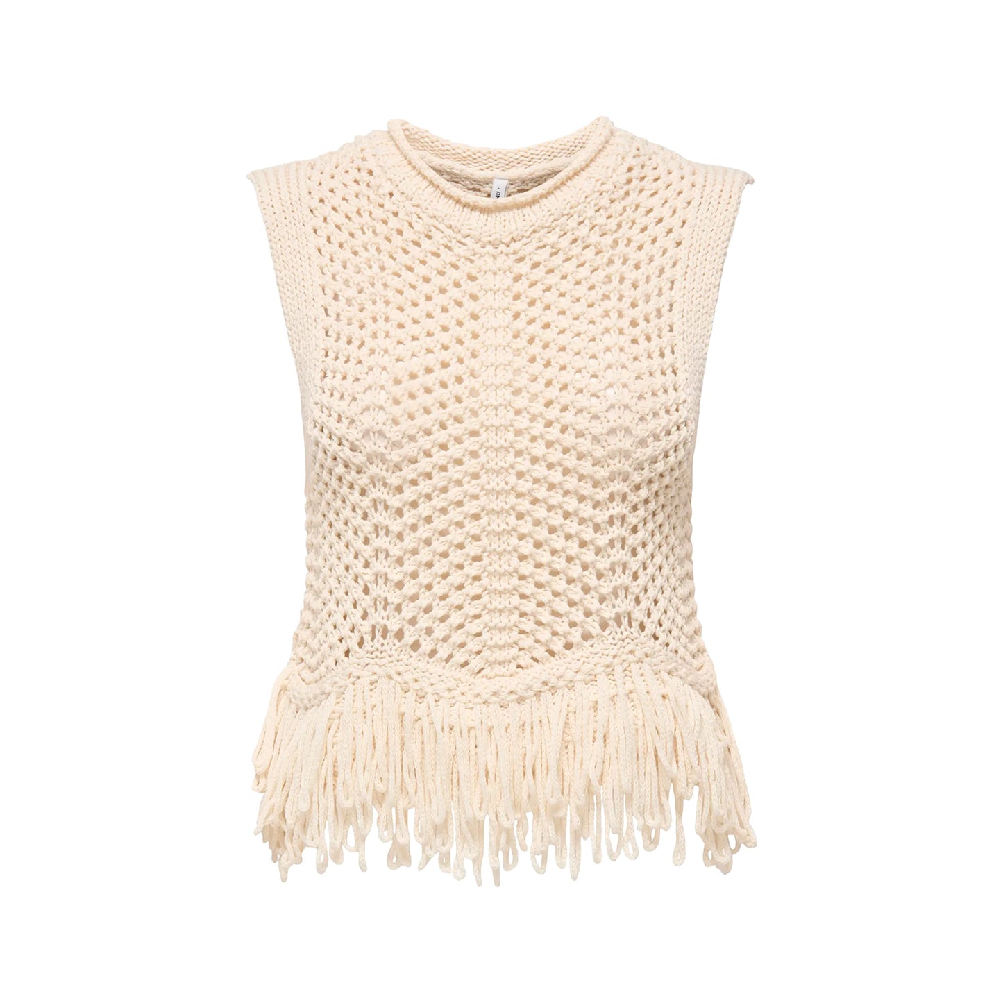 Only Kimmie Fringe Top Knit Birch  - 15365146B