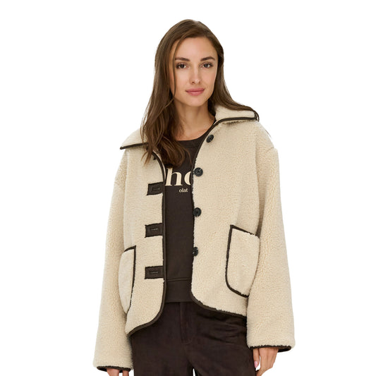 JDY Noella Life Teddy Jacket Cement  - 15365773C