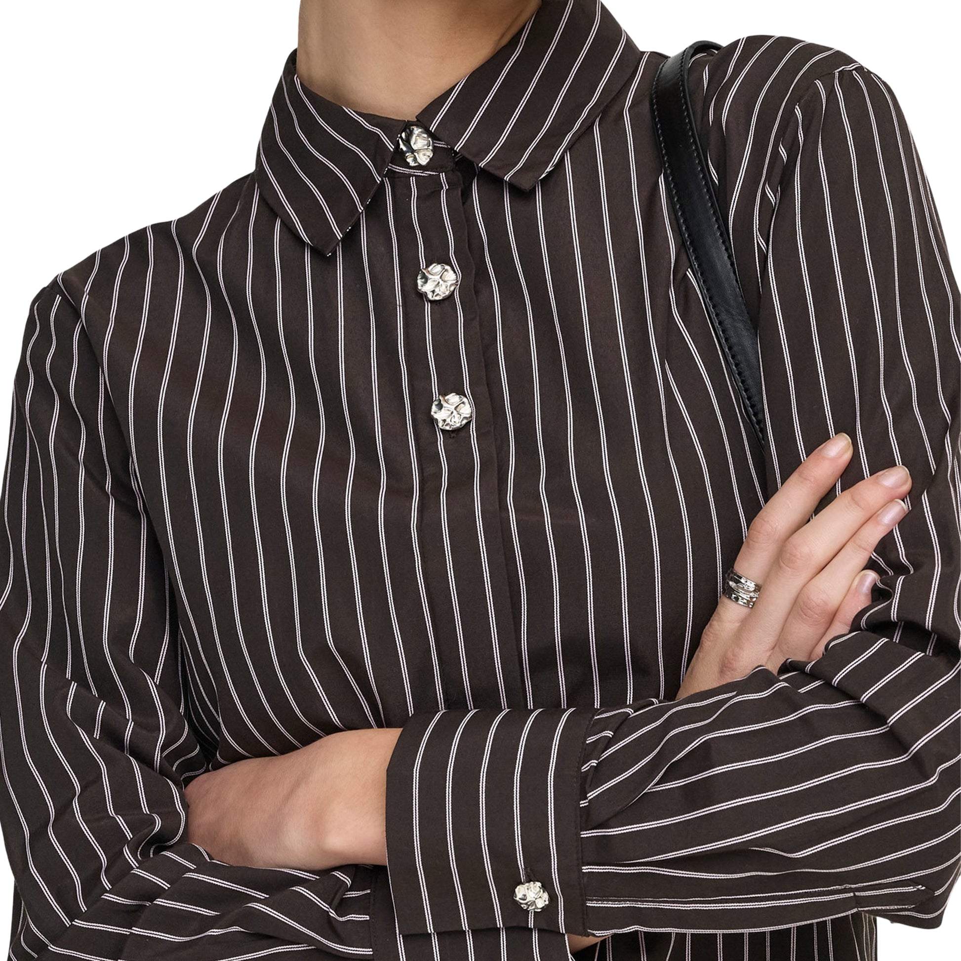 JDY Soho L/S Loose Striped Shirt Chocolate Torte  - 15368294CT