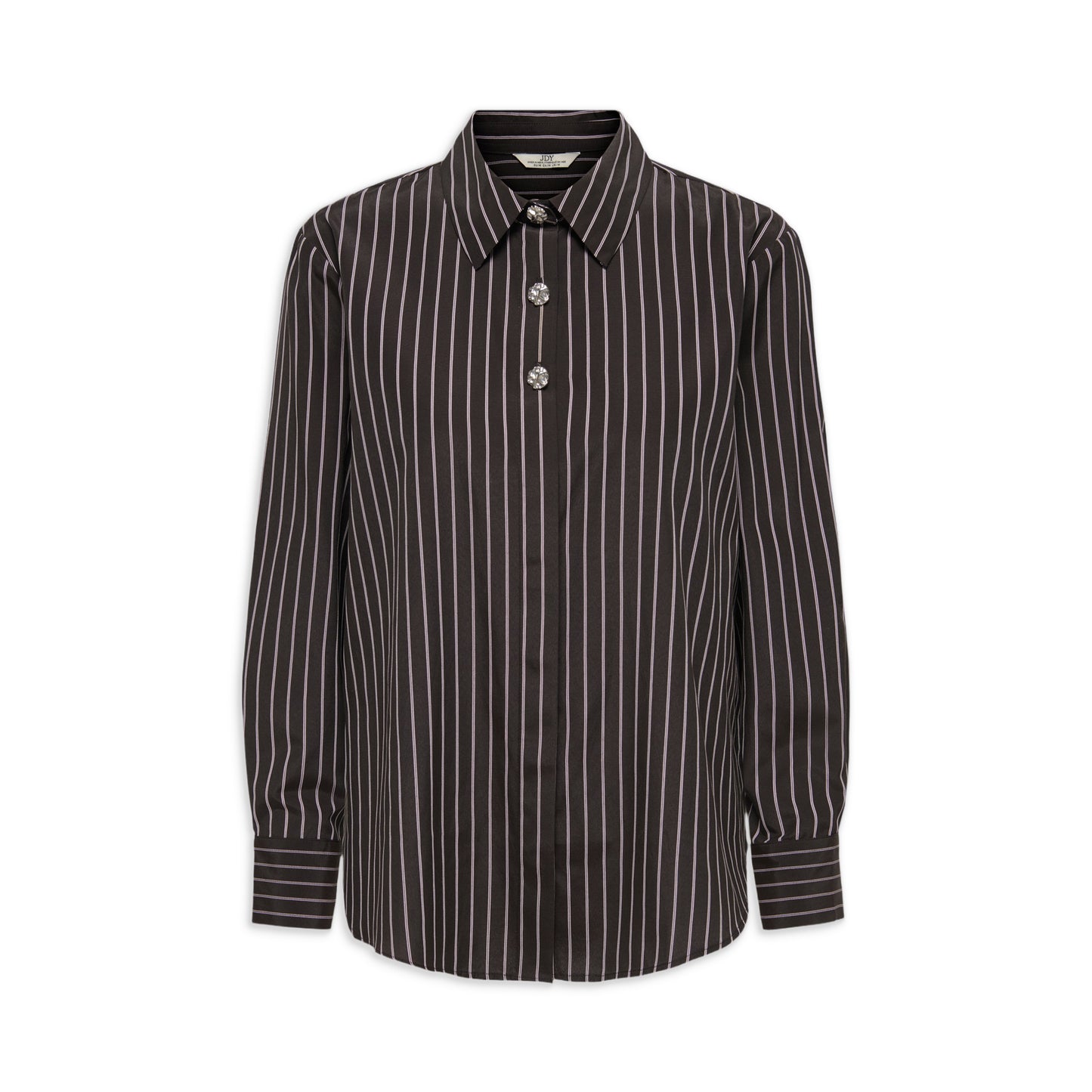 JDY Soho L/S Loose Striped Shirt Chocolate Torte  - 15368294CT