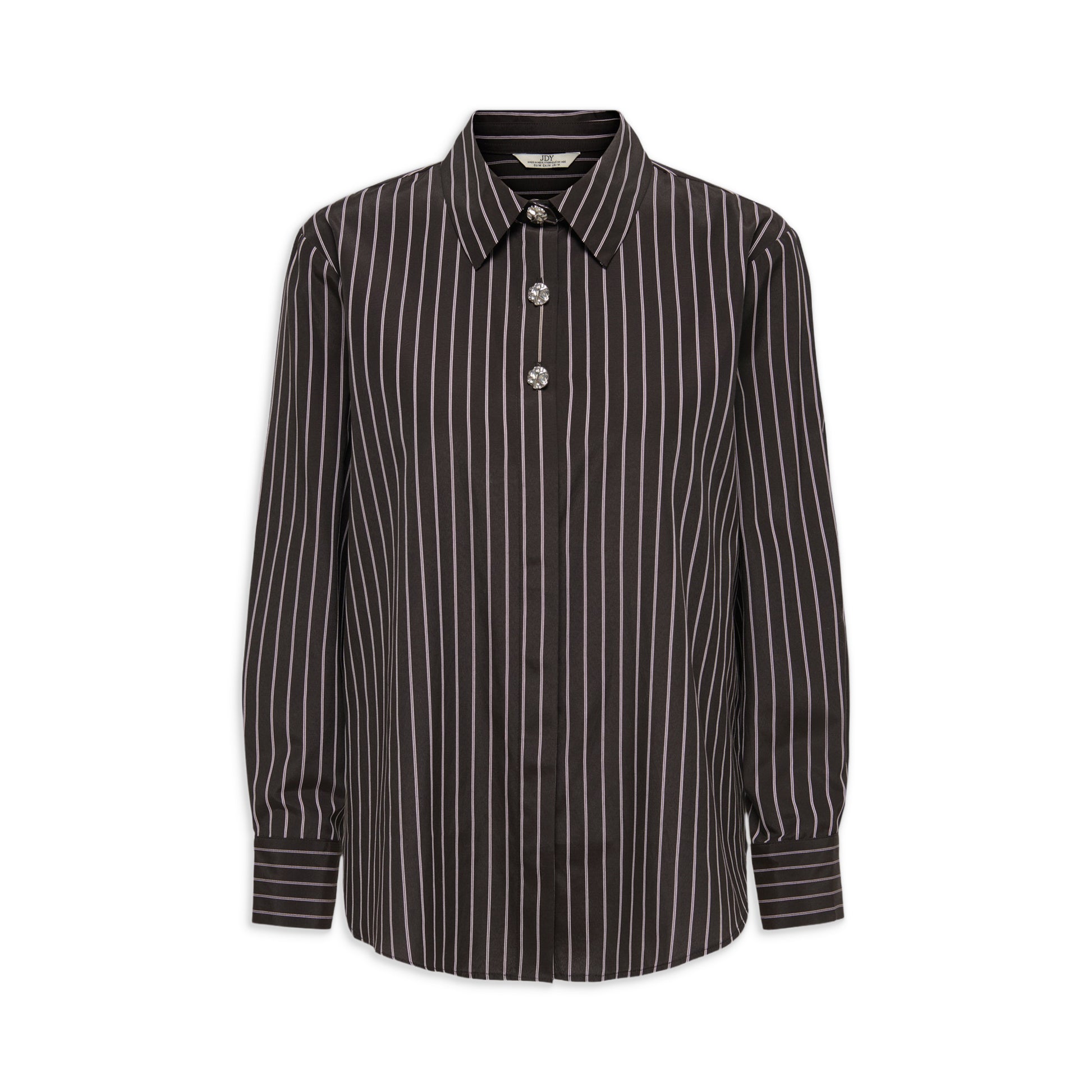 JDY Soho L/S Loose Striped Shirt Chocolate Torte  - 15368294CT