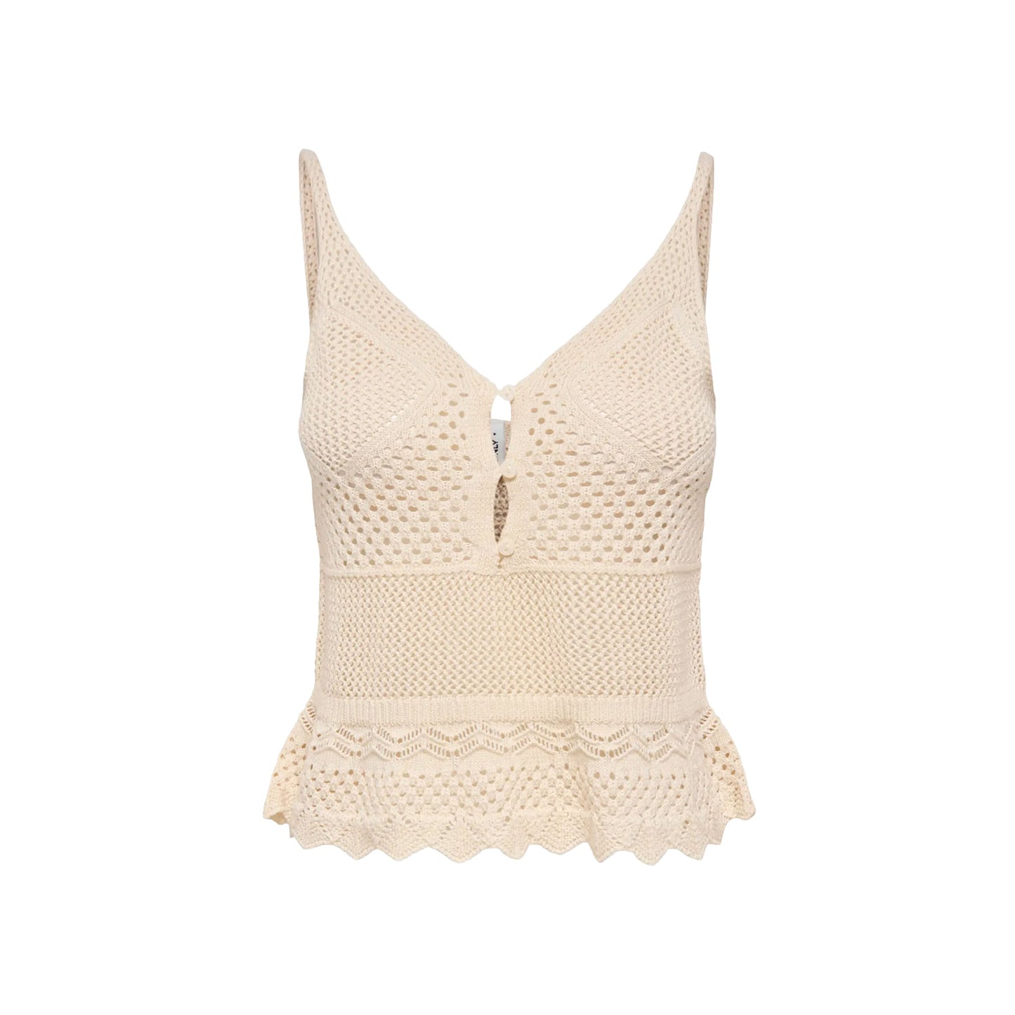 Only Lison SL Peplum Top Knit Ecru  - 15369246E