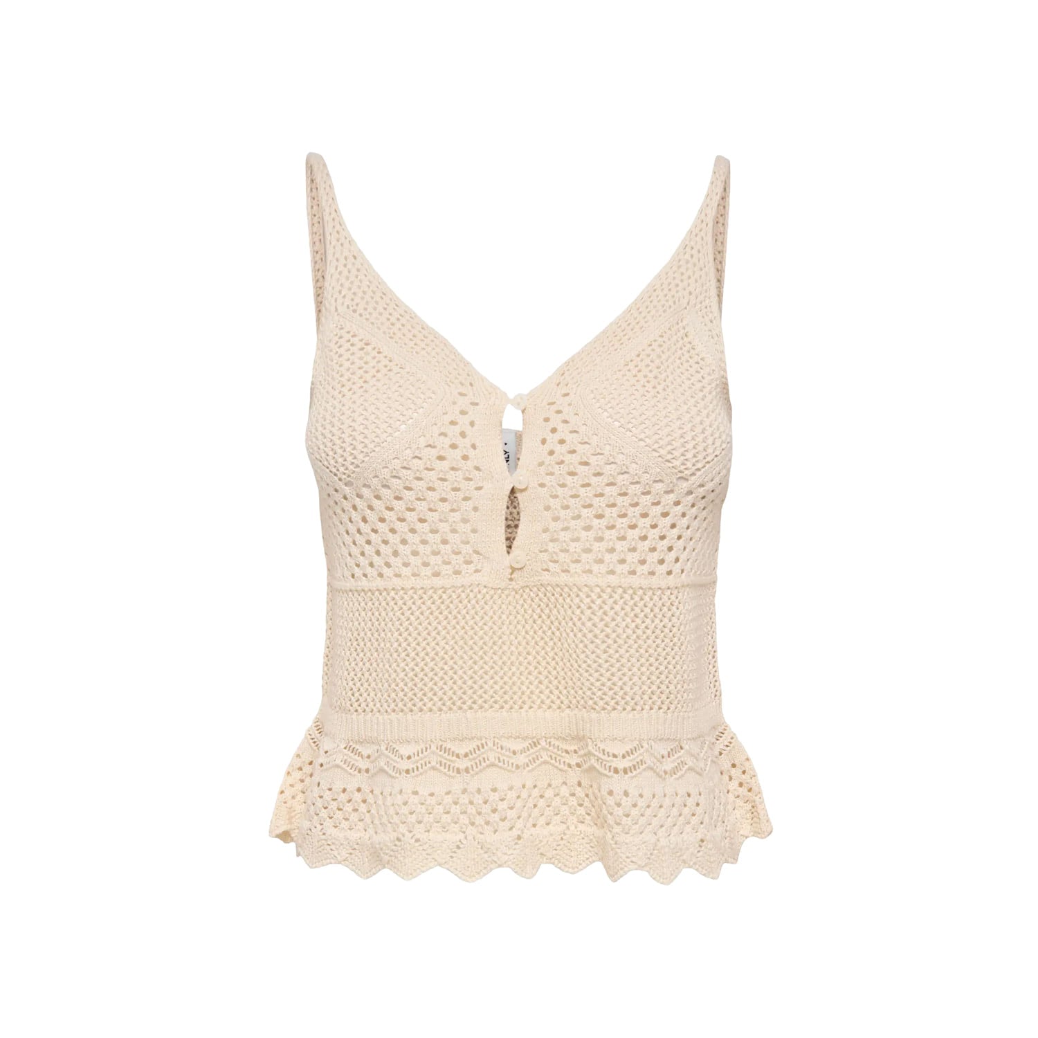 Only Lison SL Peplum Top Knit Ecru  - 15369246E