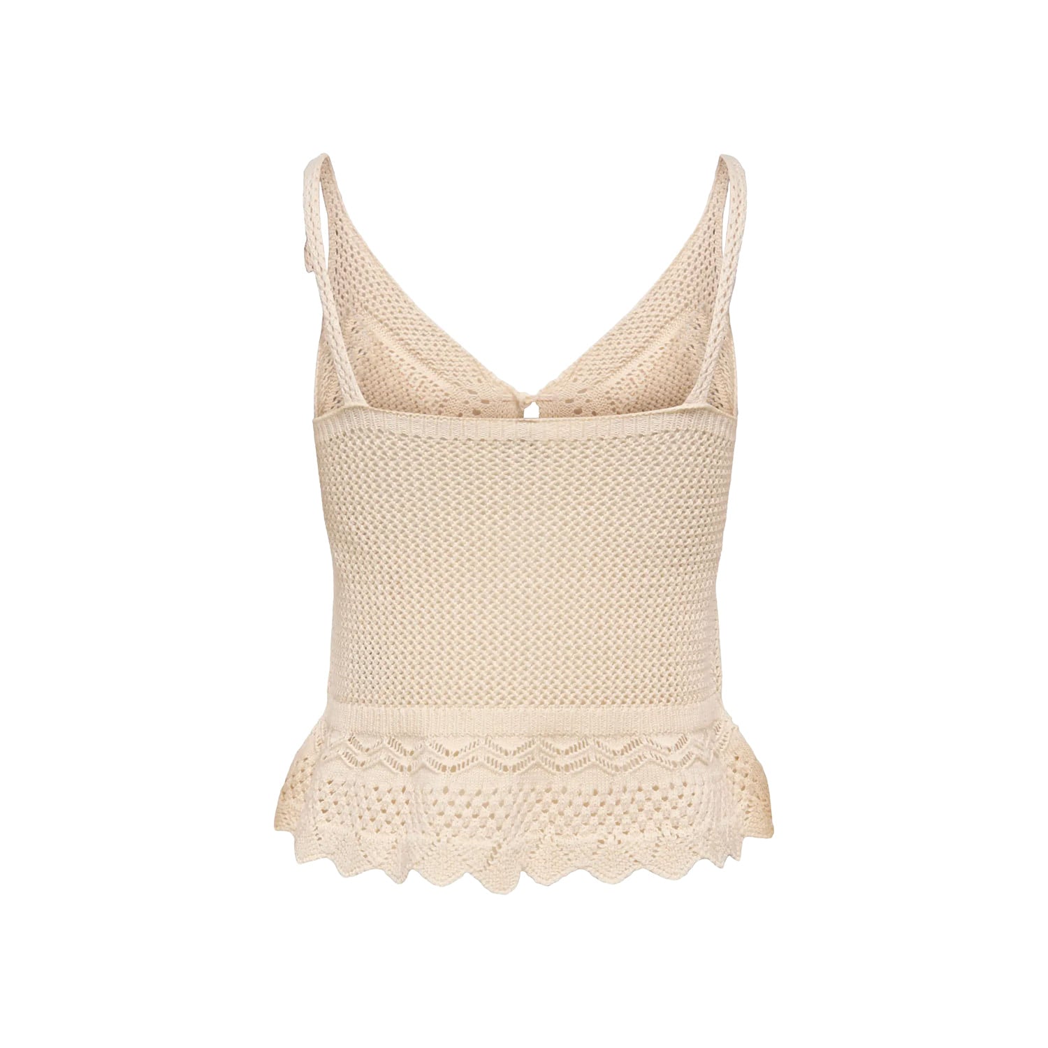 Only Lison SL Peplum Top Knit Ecru  - 15369246E