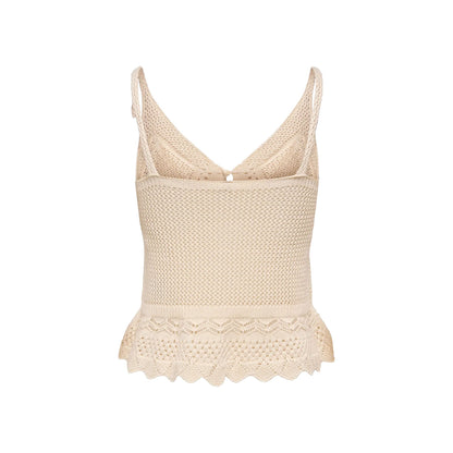 Only Lison SL Peplum Top Knit Ecru  - 15369246E