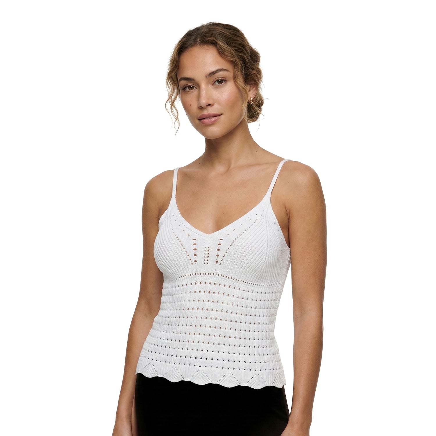 Only Lison SL Top Knit Bright White  - 15369248BW