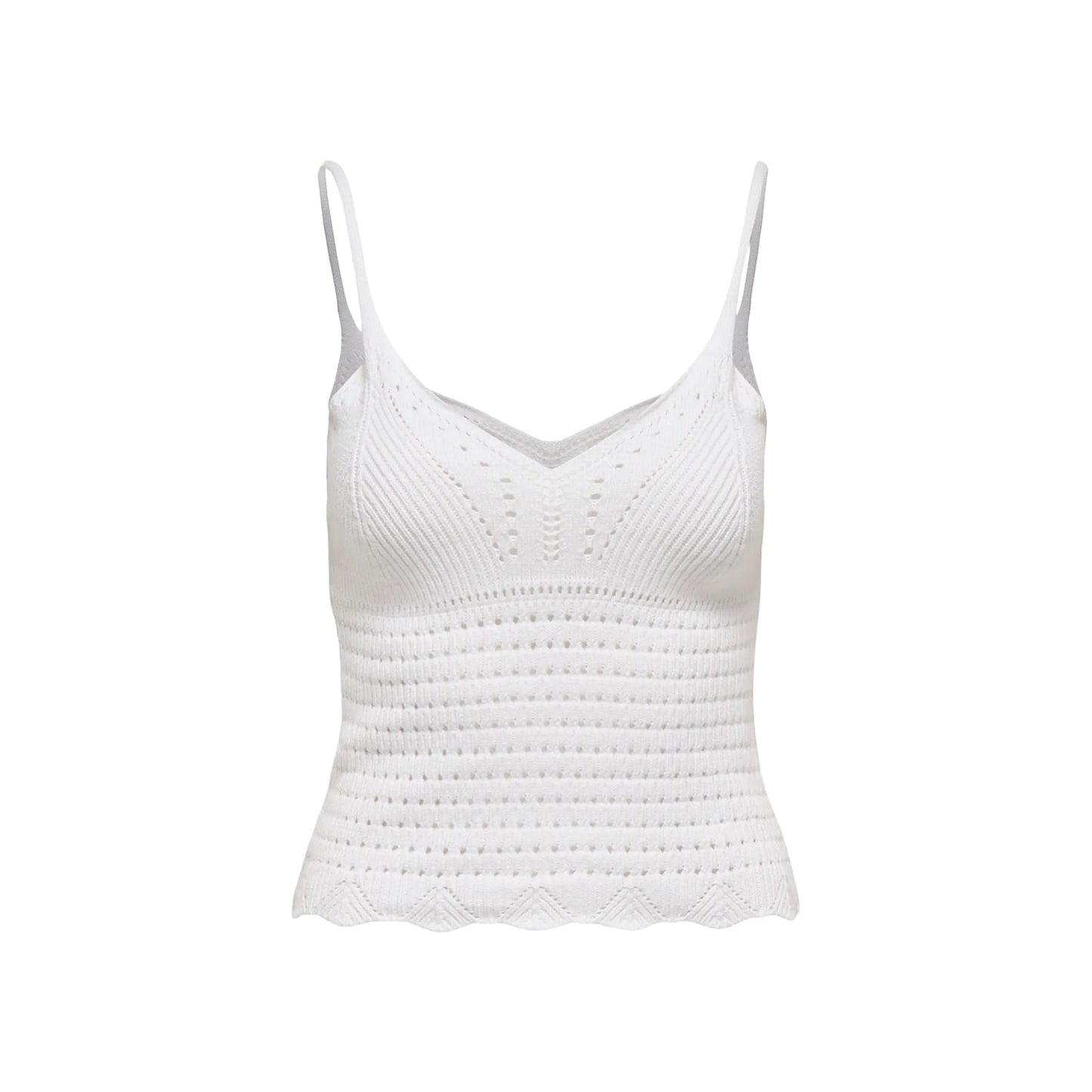 Only Lison SL Top Knit Bright White  - 15369248BW