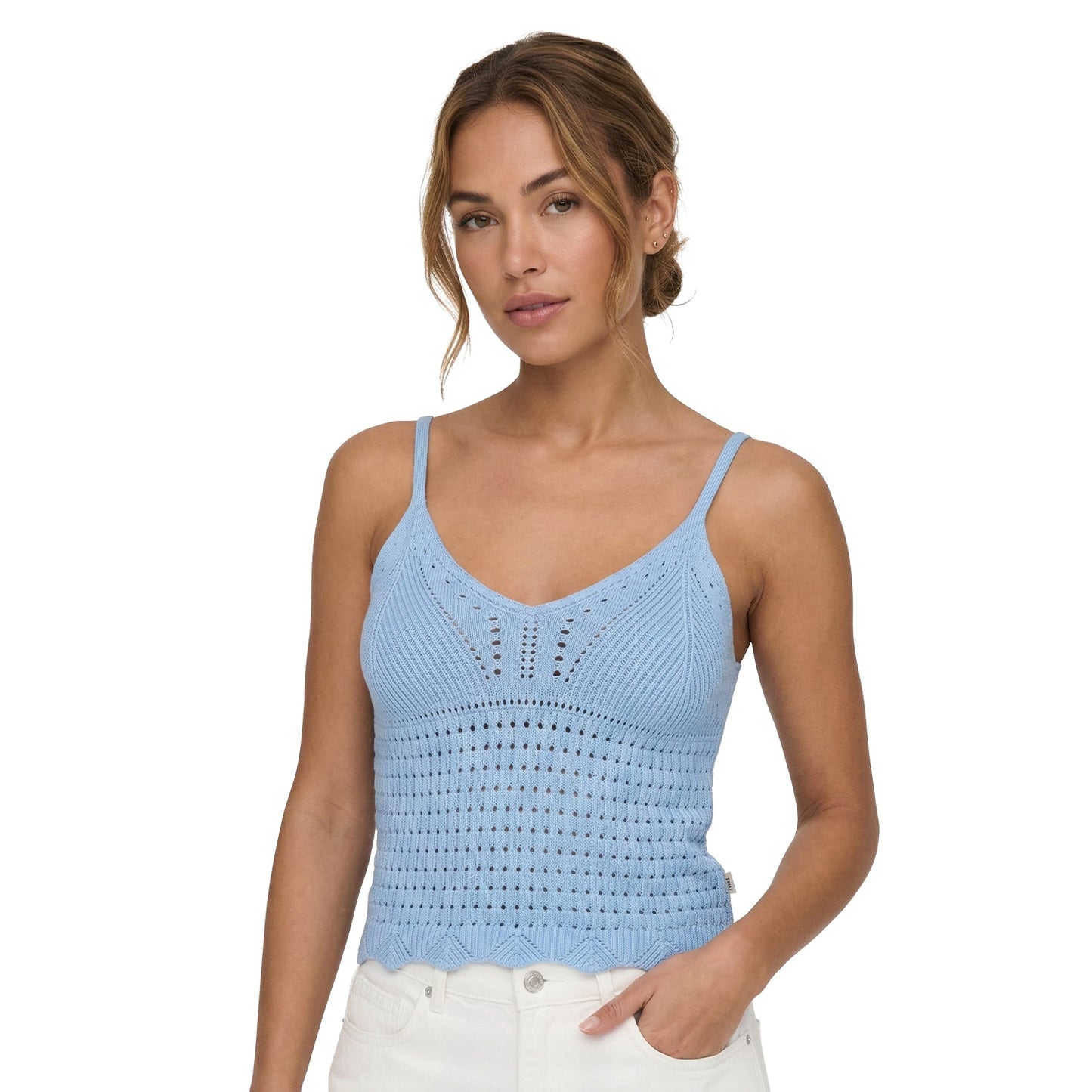 Only Lison SL Top Knit Cashmere Blue  - 15369248CB