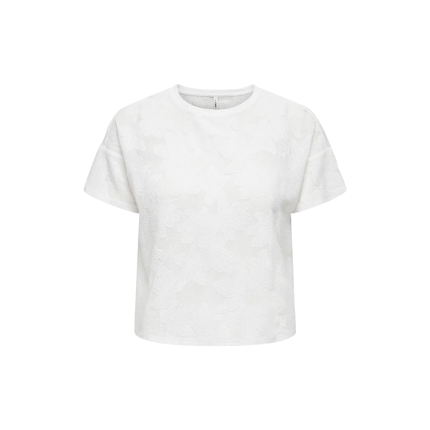 Only Mirabella S/S O-Neck Lace Top Cloud Dancer  - 15369252CD