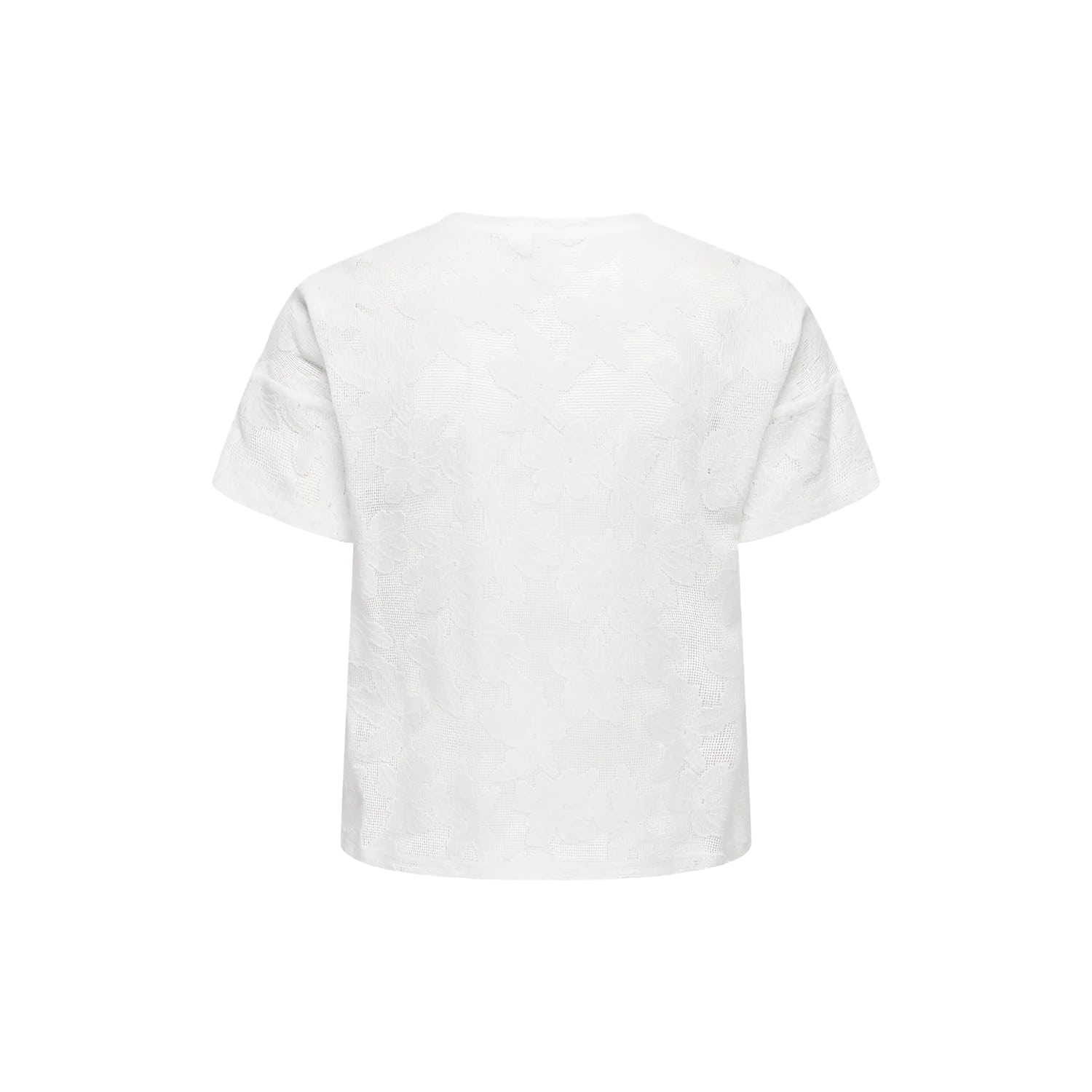 Only Mirabella S/S O-Neck Lace Top Cloud Dancer  - 15369252CD