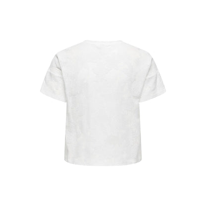 Only Mirabella S/S O-Neck Lace Top Cloud Dancer  - 15369252CD