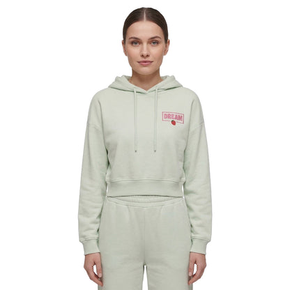 Only Kita L/S Sweat Hood Print Green Lily  - 15370299GL