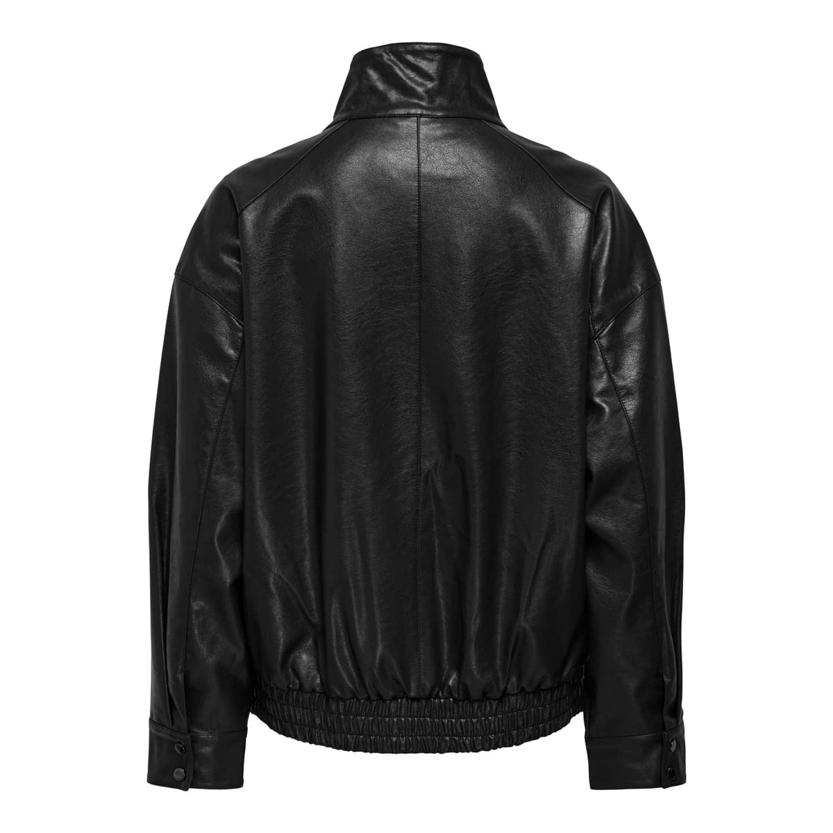 Only Julia Faux Leather Oversized Bomber Black  - 15373024B