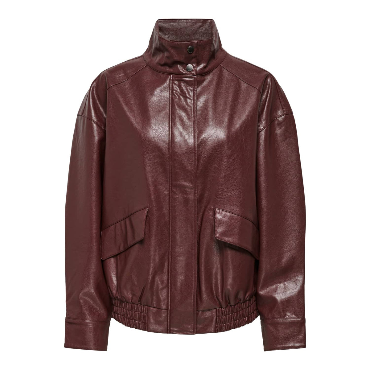 Only Julia Faux Leather Oversized Bomber Rum Raisin  - 15373024RR