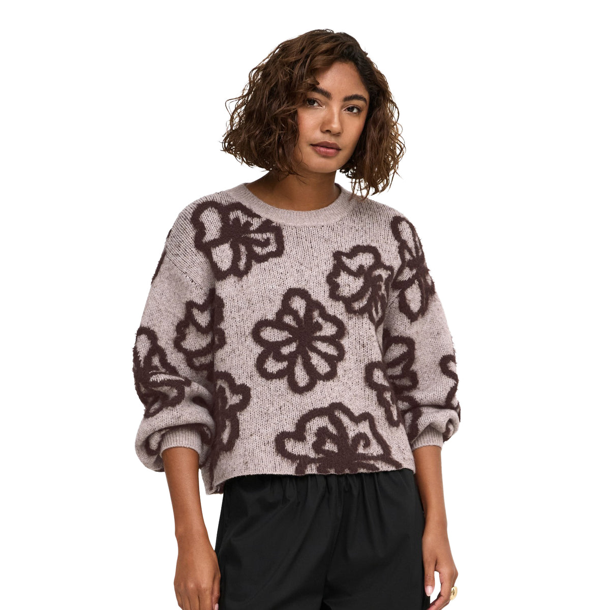 Only Felicia LS Short Oneck Detail NCA Knit String