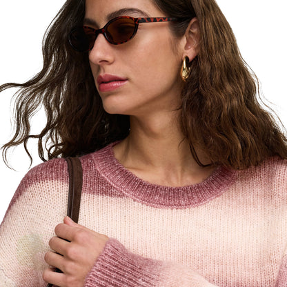 Only Dublin LS Space Dye O-Neck Knit Rose Brown