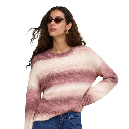 Only Dublin LS Space Dye O-Neck Knit Rose Brown