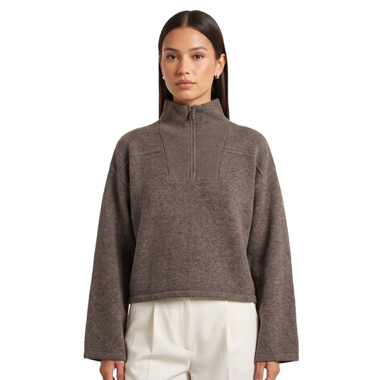 Only Clara LS Half Zip Knit Bracken  - 15378495B
