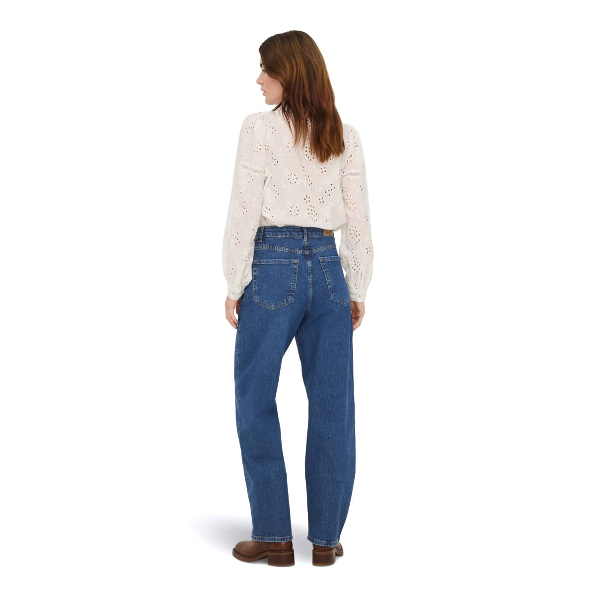 JDY Bailey HW Barrel Jeans Medium Blue Denim  - 15379791MBD