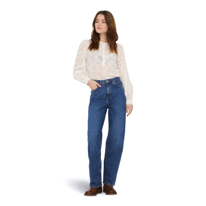 JDY Bailey HW Barrel Jeans Medium Blue Denim  - 15379791MBD