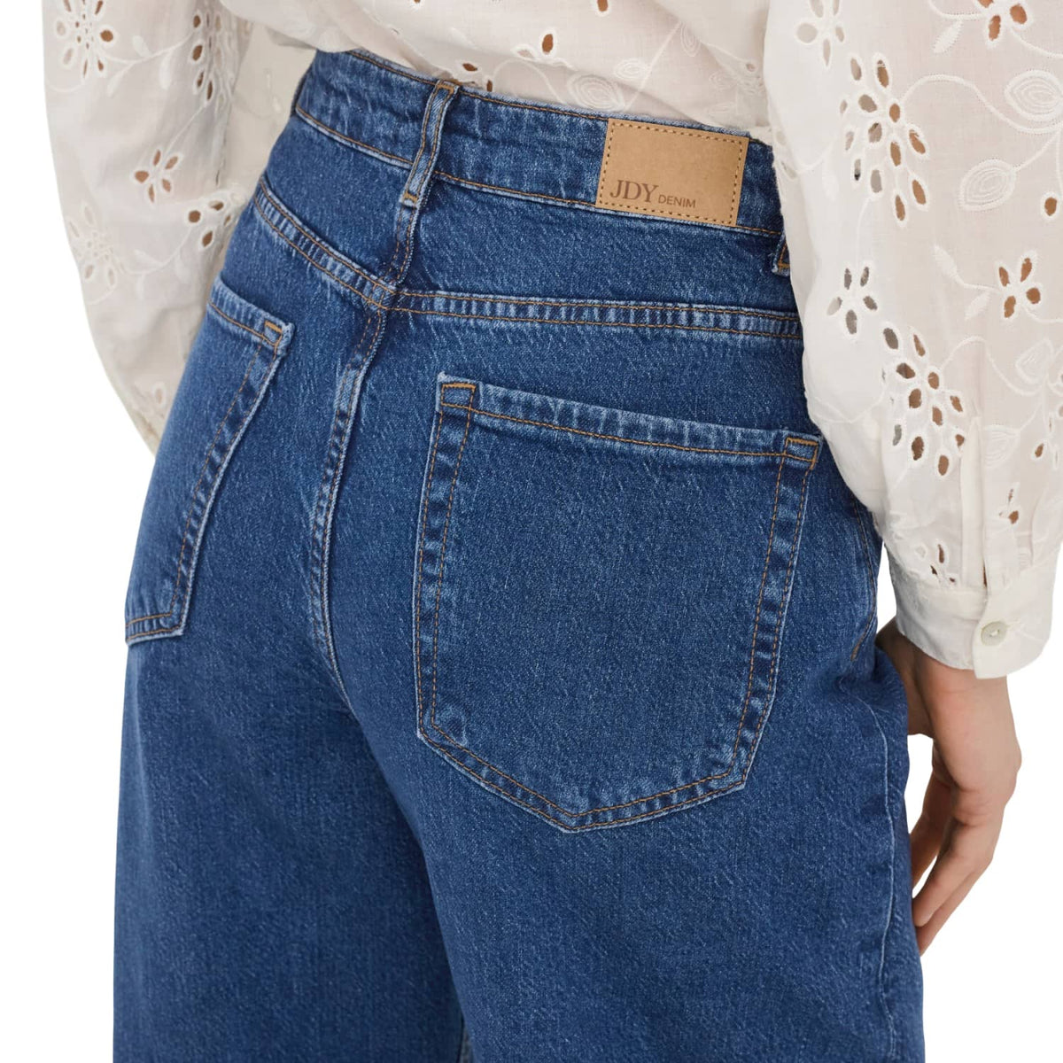 JDY Bailey HW Barrel Jeans Medium Blue Denim  - 15379791MBD