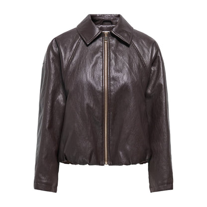 Only Masja Faux Leather Padded Bomber Chocolate Torte  - 15385182CT