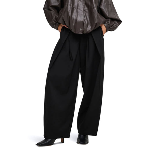 Only Yasmine MW Leat Barrel Pant Black  - 15390774B