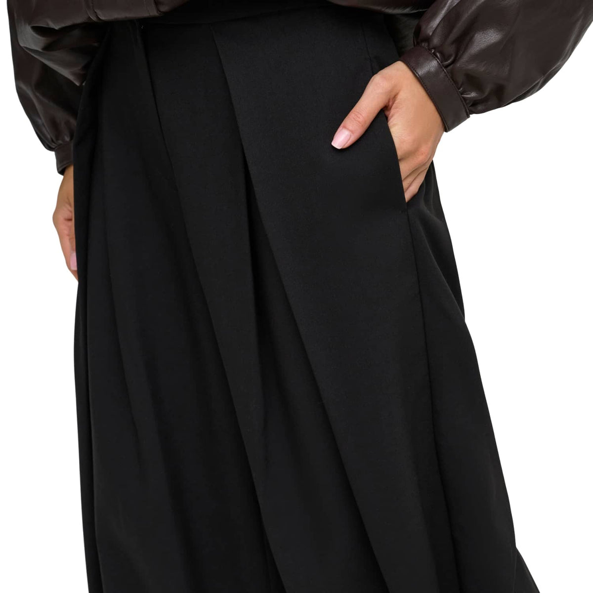Only Yasmine MW Leat Barrel Pant Black  - 15390774B
