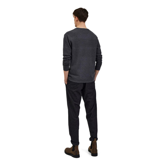Selected Homme Maine LS Knit Crew Neck Dark Grey  - 16084076DG