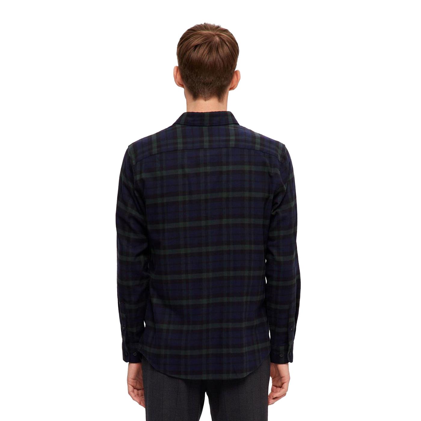 Selected Homme Slim Owen-Flannel Shirt Dark Navy  - 16091358DN