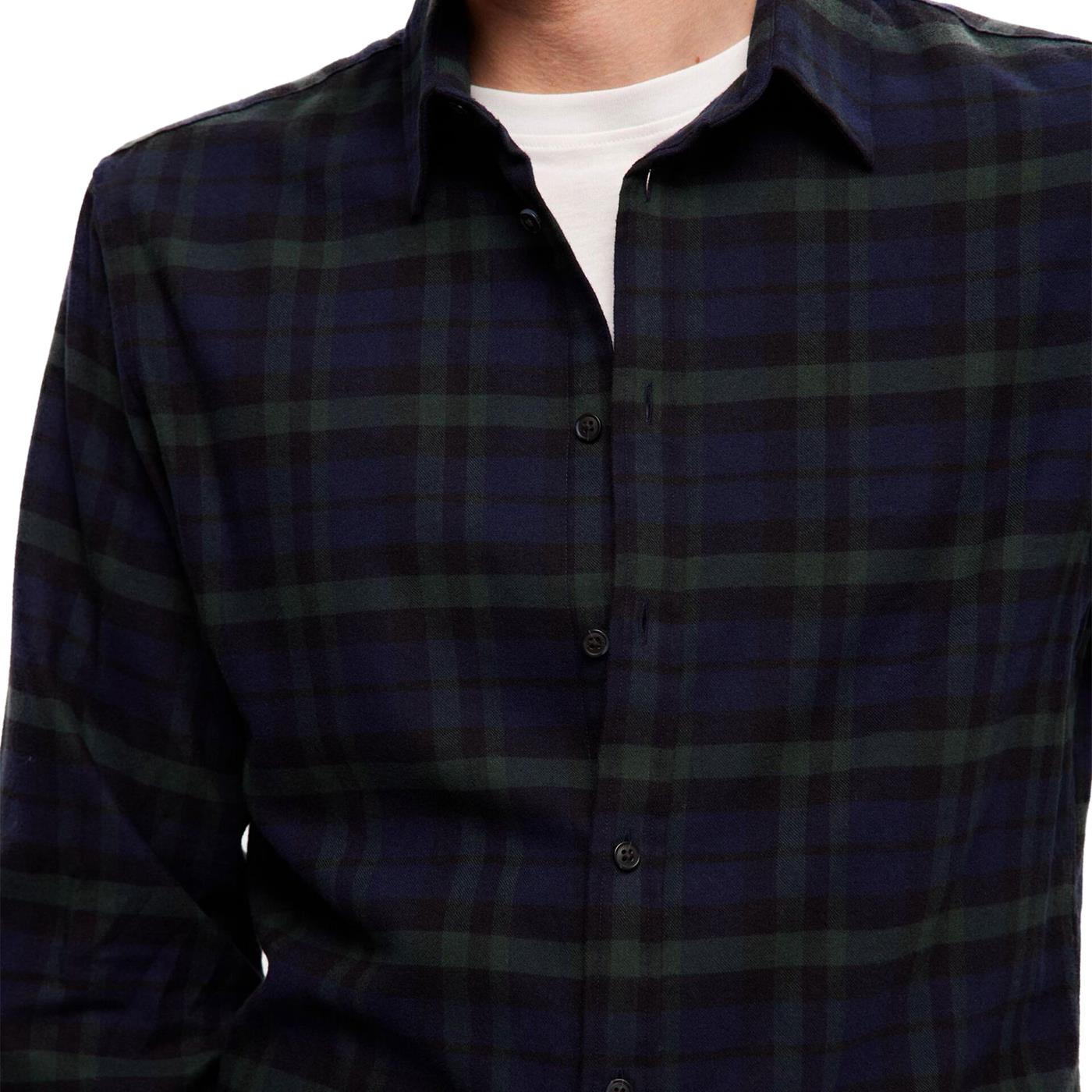 Selected Homme Slim Owen-Flannel Shirt Dark Navy  - 16091358DN