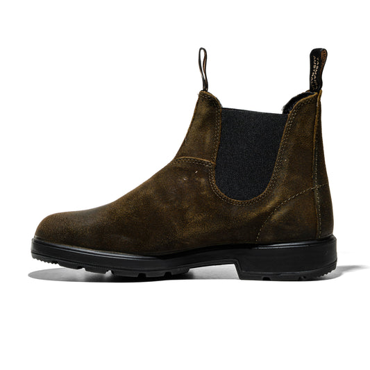 Blundstone Elastic Sided Boot Suede Dark Olive