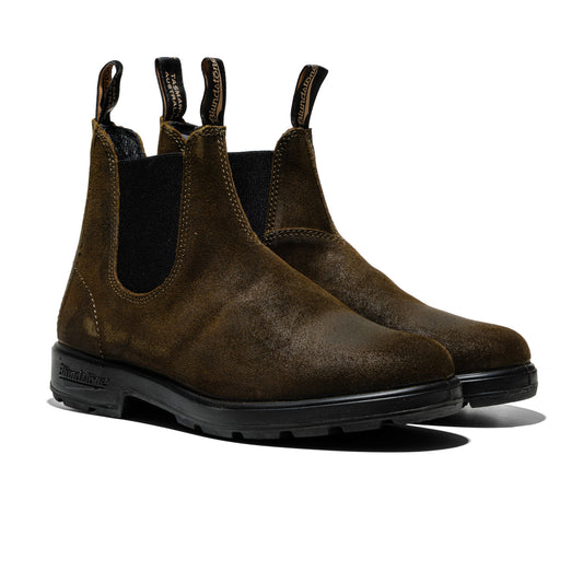 Blundstone Elastic Sided Boot Suede Dark Olive