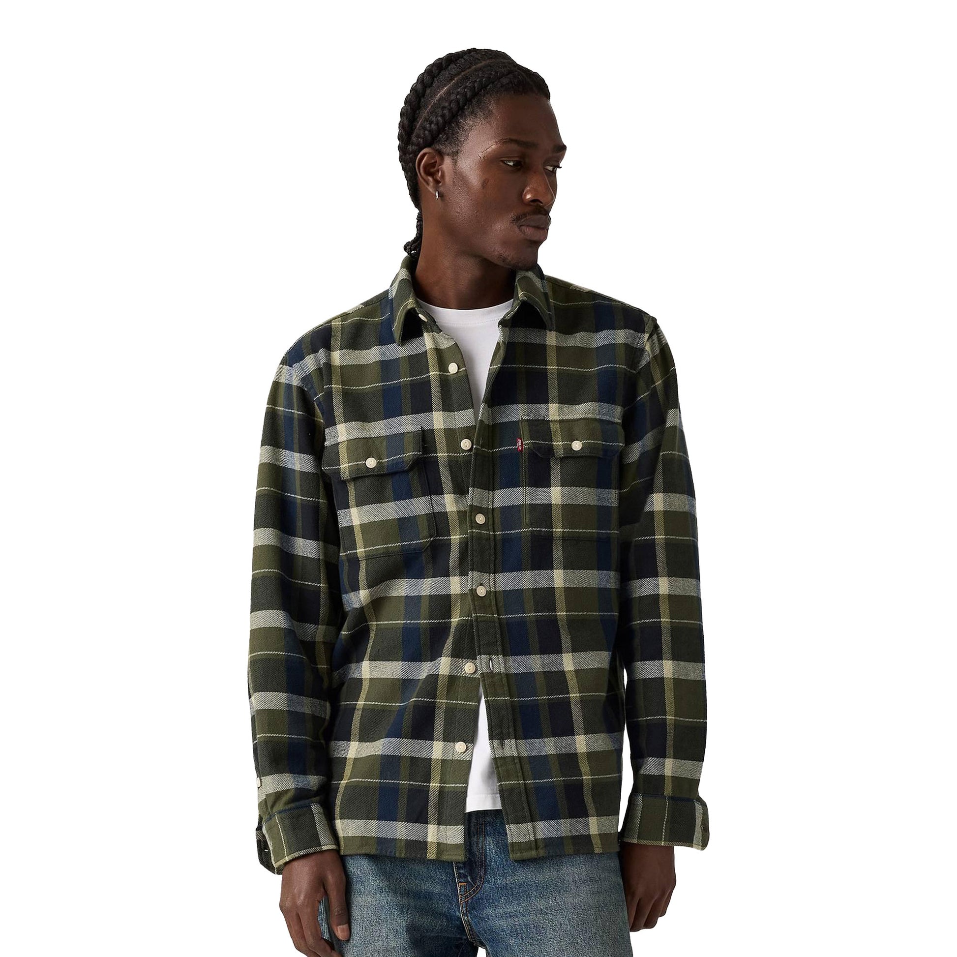 Levis Jackson Worker Shirt Medina Plaid Deep Depths  - 19573-0288