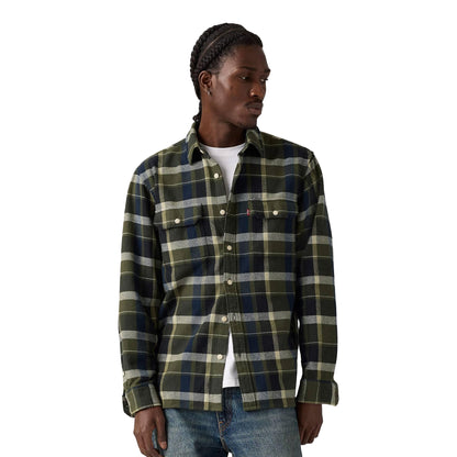 Levis Jackson Worker Shirt Medina Plaid Deep Depths  - 19573-0288