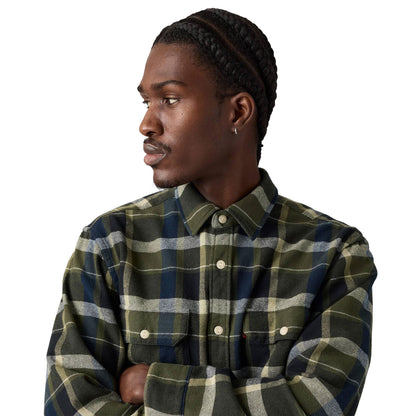 Levis Jackson Worker Shirt Medina Plaid Deep Depths  - 19573-0288