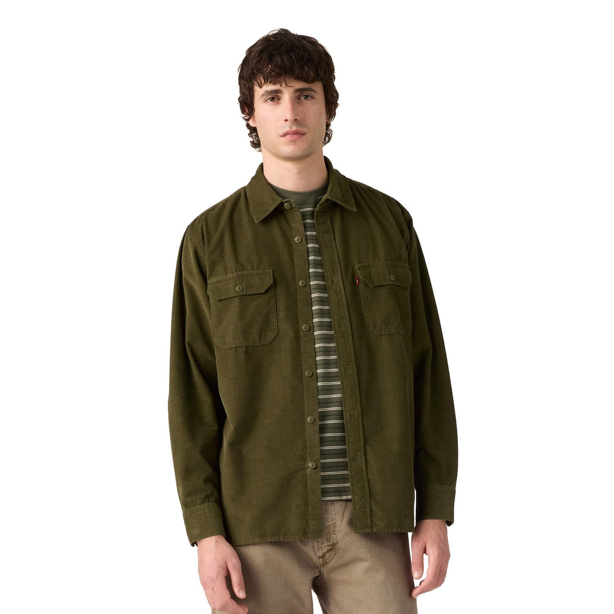 Levis Jackson Worker Corduroy Overshirt Olive Night  - 19573-0300