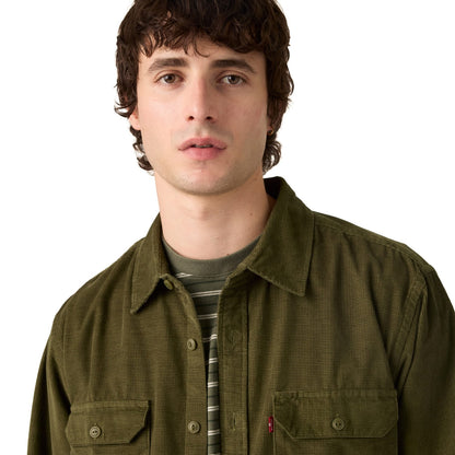 Levis Jackson Worker Corduroy Overshirt Olive Night  - 19573-0300