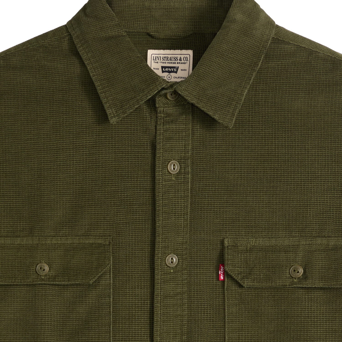 Levis Jackson Worker Corduroy Overshirt Olive Night  - 19573-0300