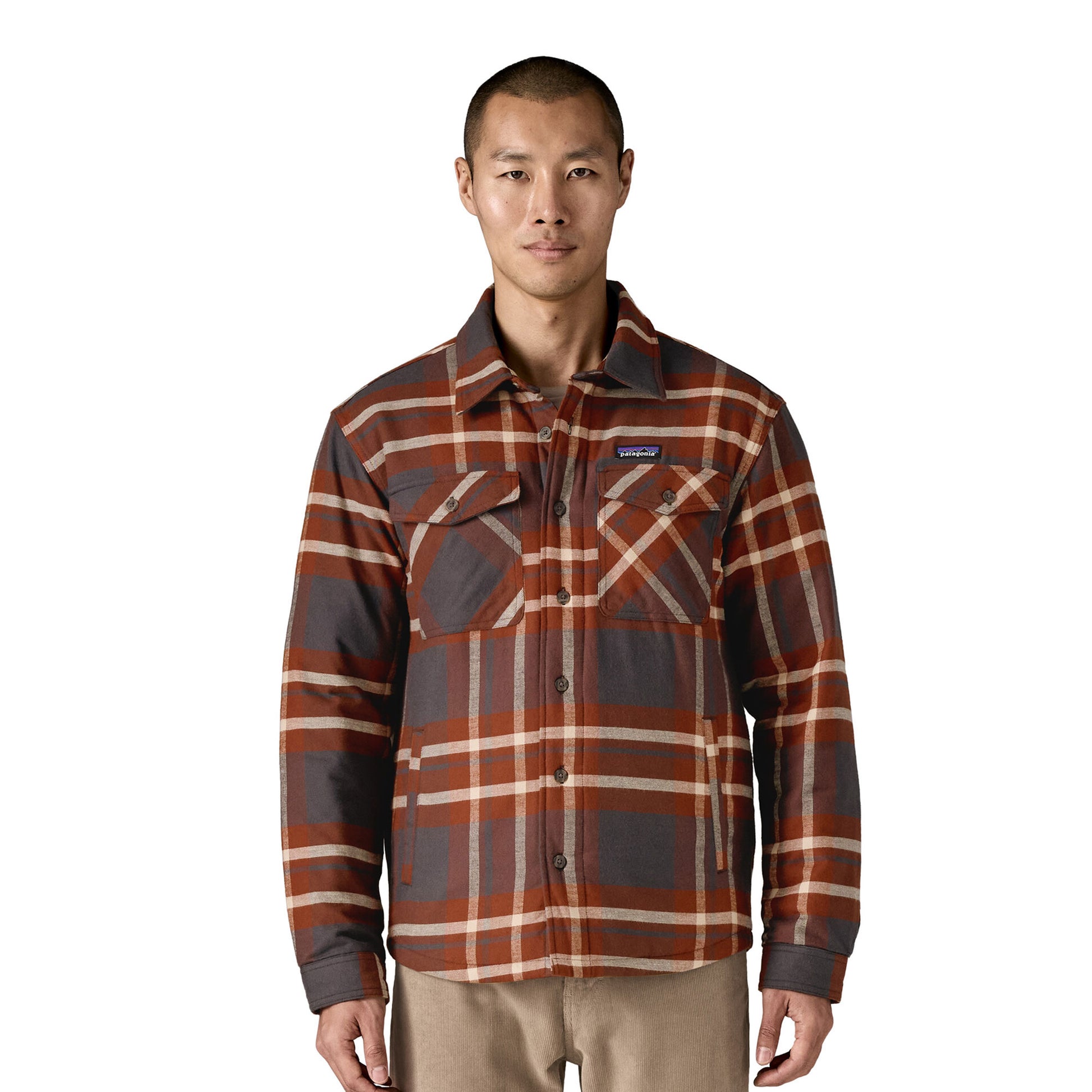 Patagonia LW Insulated Fjord Flannel Shirt Ashore: Ink Black  - 20386-AIBL