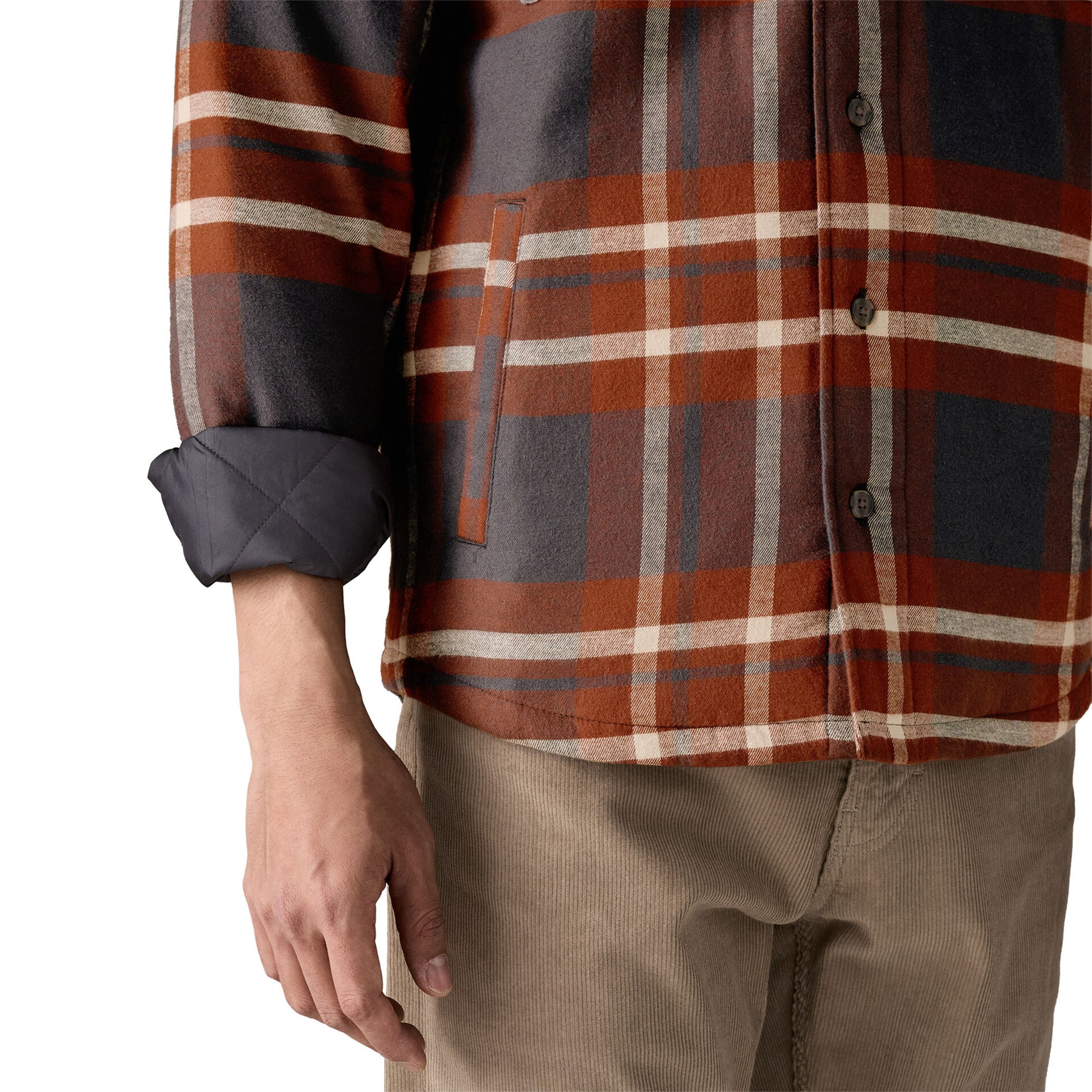 Patagonia LW Insulated Fjord Flannel Shirt Ashore: Ink Black  - 20386-AIBL