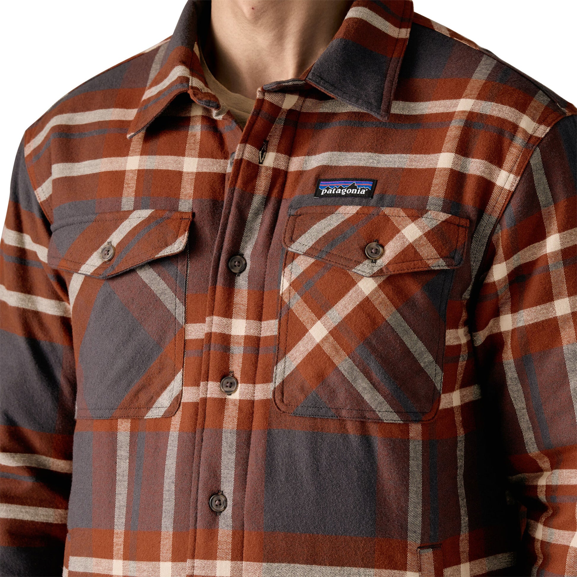 Patagonia LW Insulated Fjord Flannel Shirt Ashore: Ink Black  - 20386-AIBL