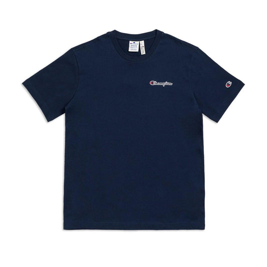 Champion Rochester Small Script Logo T-Shirt Navy  - 216480BS538