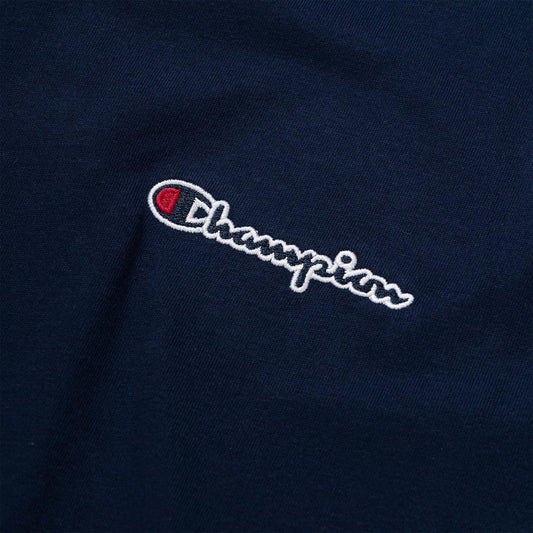 Champion Rochester Small Script Logo T-Shirt Navy  - 216480BS538