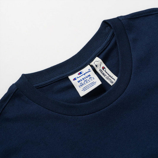 Champion Rochester Small Script Logo T-Shirt Navy  - 216480BS538