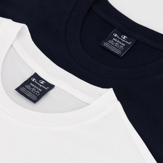 Champion 2Pack Crewneck T-Shirt White/Navy  - 218543-WW001