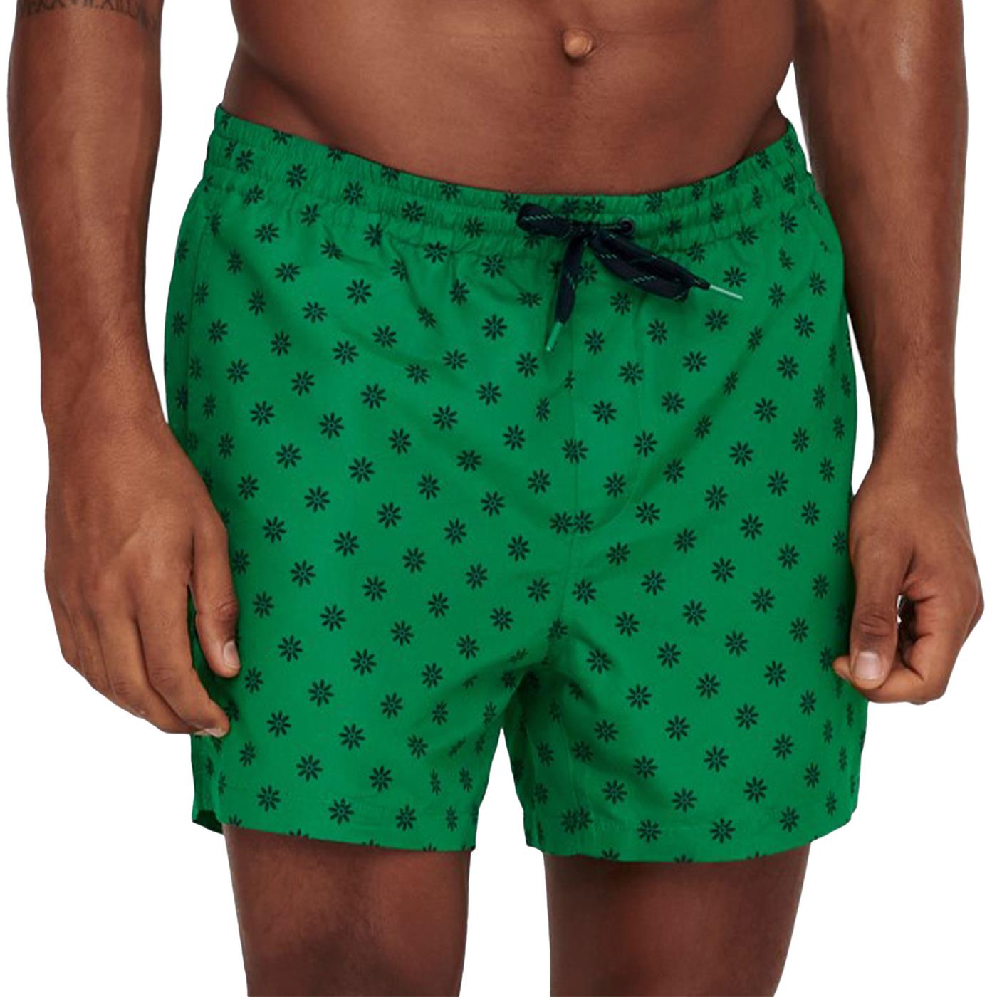 Only & Sons Ted Life Swim Short Disty AOP Verdant Green  - 22025379VG